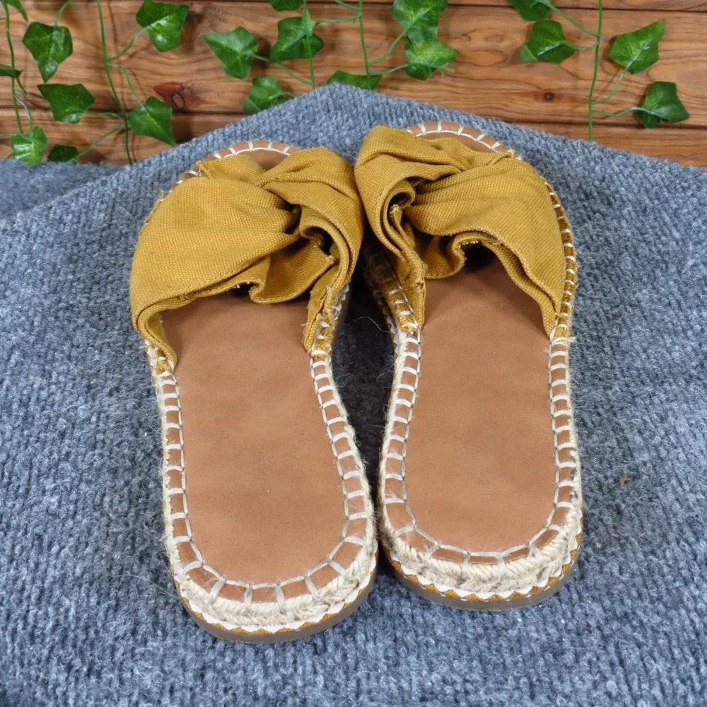 Universal Thread Women Espadrille Slide‎ Sandal 9.5 Casual Summer Mustard Yellow